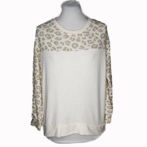 Gibson Look - Oatmeal Animal Print Top - Large